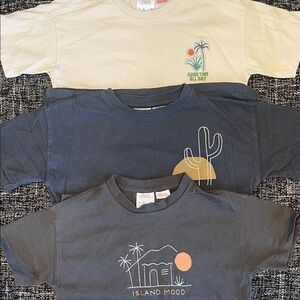 Zara Kids Desert Vibes Tees - Cream, Blue, and Gray
